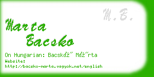 marta bacsko business card